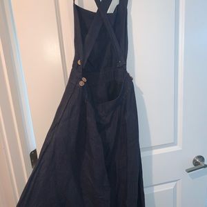 Mango open back denim dress